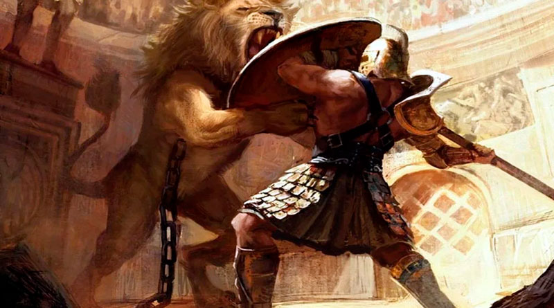Гладиатор со львом