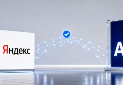 Логотип компании Яндекс и символ искусственного интеллекта на фоне обсуждения регулирования и проверки ИИ в России.